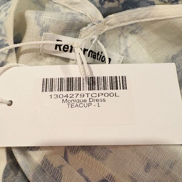 NWT Reformation Monique Floral 100% Linen Maxi Dress Size Large - Picture 7 of 9